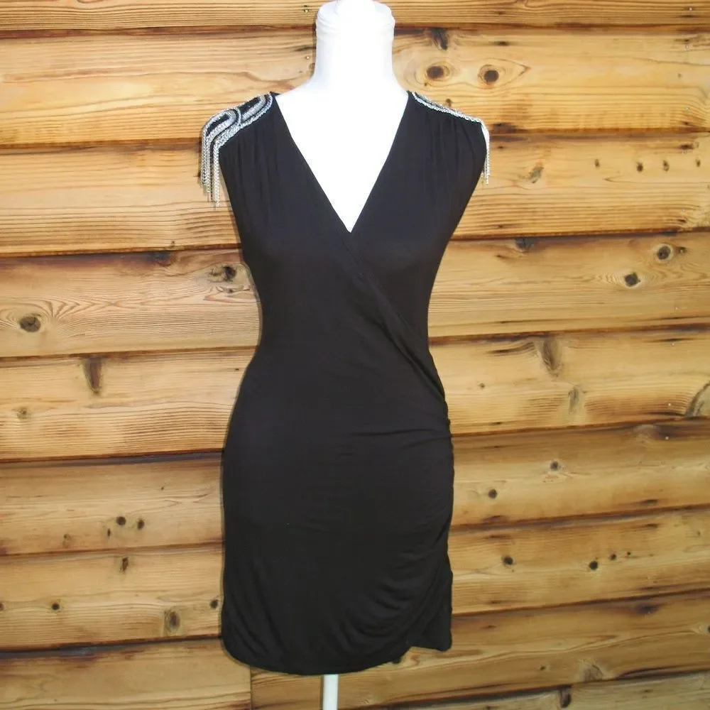 Cache Black Jersey Body Con Dress